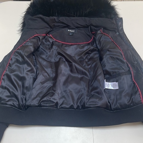 DKNY Women's Full Zip Hooded Black Down Coat Size XS - Picture 4 of 7